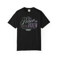Comfort Colors unisex graphic tee from thtgrlreads inspired by The Poison Daughter by Shelia Masterson, featuring vintage wash black fabric and printed poison bottle and text design.